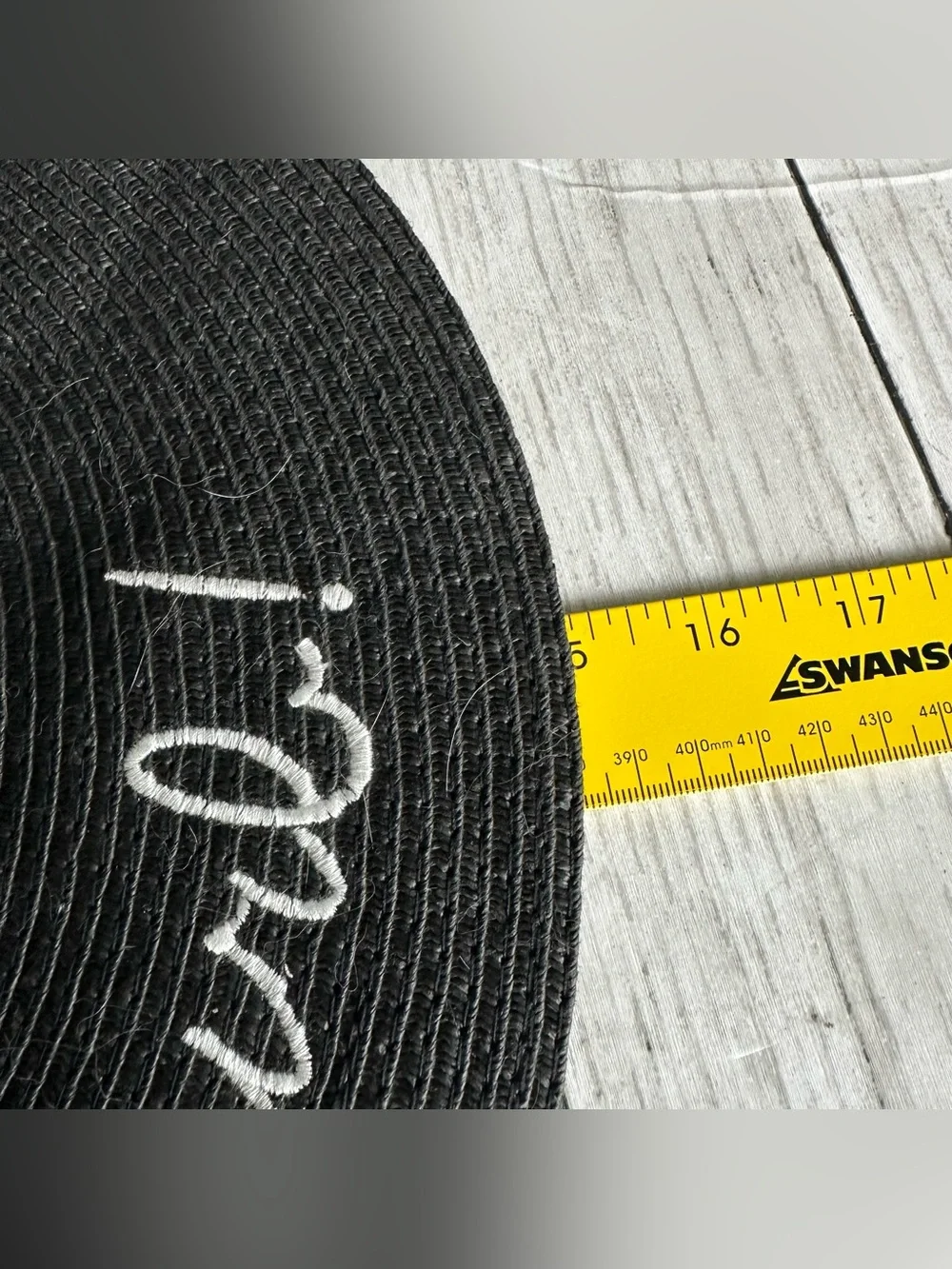PREOWNED FLOPPY BEACH HAT BLACK WHITE DO NOT DISTURB
